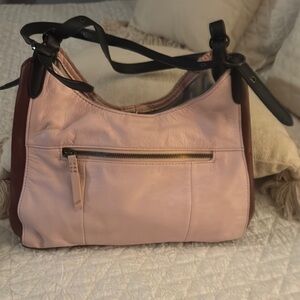 Elegant Pink Leather Shoulder Bag